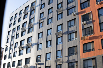 Obraz premium Modern residential complex in Astana city. Urban architecture, housing development and city lifestyle concept.
