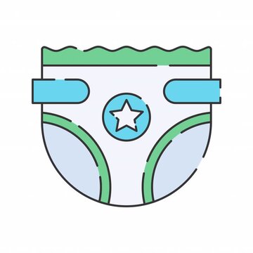 Baby diaper Flat design style icon animation with minimal, smooth transitions, and simple composition.