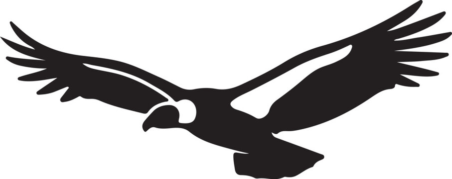 Majestic Wingspan: A silhouette of a condor in mid-flight, a symbol of freedom and soaring potential, with outstretched wings against the backdrop of an open sky.