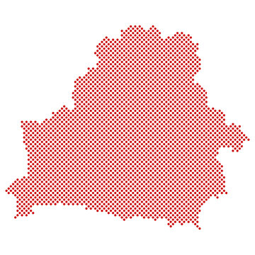 belarus map silhouette with dots pattern