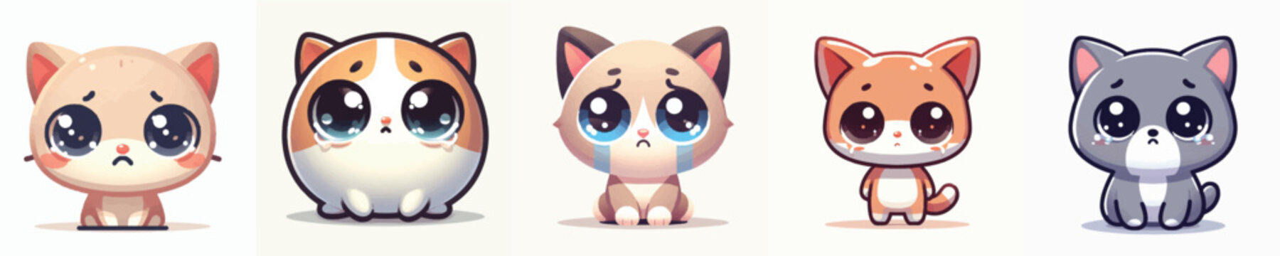 Vector of a crying cat