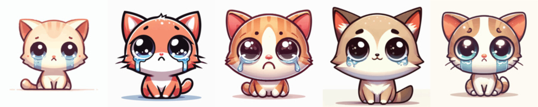 Vector of a crying cat