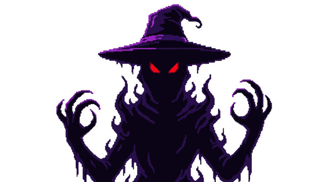 Dark Shadowy Figure with Glowing Red Eyes and Spiky Hands.