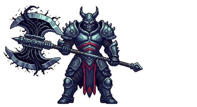 Dark Warrior With Giant Axe Fantasy Art.