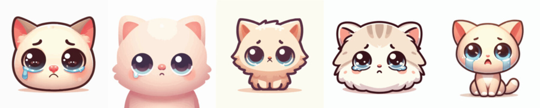 Vector of a crying cat