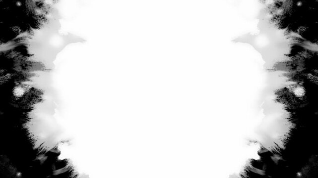 High contrast symmetrical ink expansion. Technical luma matte asset for organic video transitions and visual effects compositing.