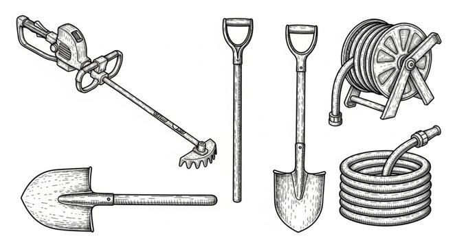 Variety of Gardening Tools Displayed.
