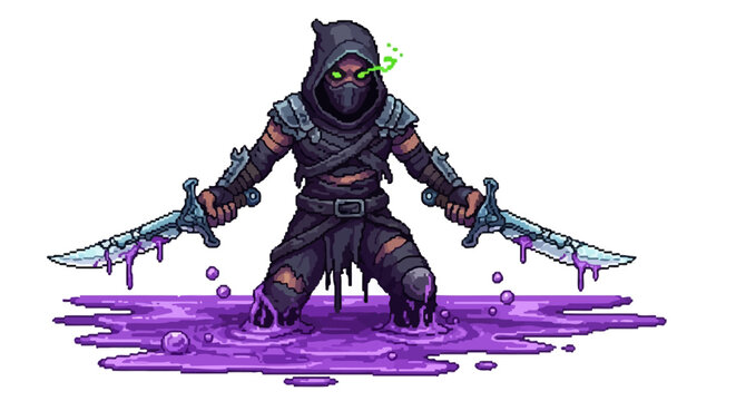 Mysterious Assassin With Poisonous Swords Ready to Strike.