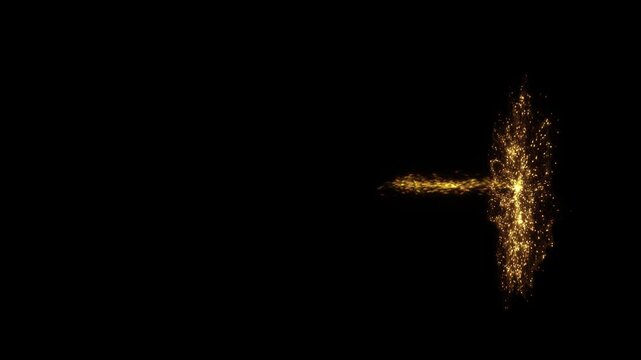 golden cold sky beam effect energy explosion charging effect on black background, simulation ice explosion on black background. Effect Fire Shockwave