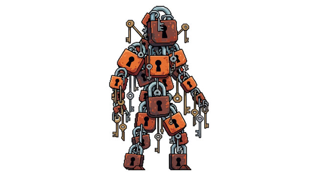 Mysterious Creature Made Entirely of Locks and Keys.