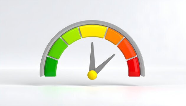 Performance Meter Gauge Showing Progress and Speed.