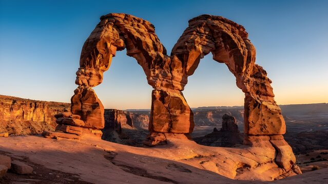 delicate arch at sunset