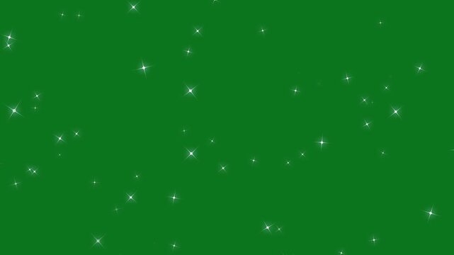 Luxury white glitter sparkle trail animation with glowing twinkle stars, magical dust particles, smooth flowing light streaks and elegant curved motion, cinematic festive shimmer on green screen 4K