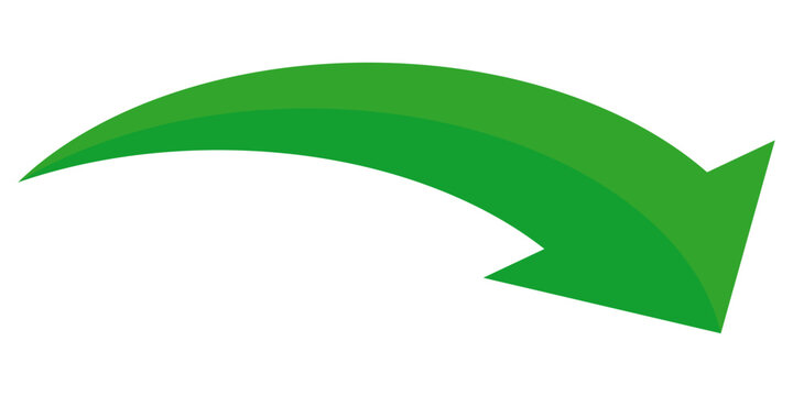Green arrow vector icon showing direction symbol with flat style design. Jump icon