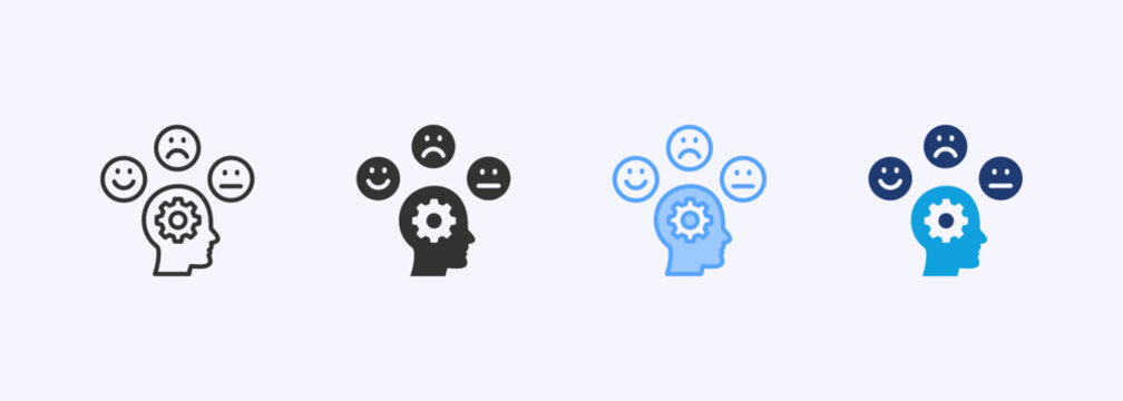 Human Behavior Icon Set Color Multiple Style Collection Illustration