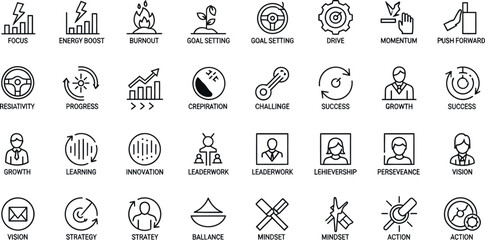 Fototapeta premium Illustration of Collection of business and finance icons for marketing and management strategy.