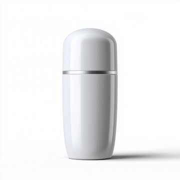 Elegant empty roll-on deodorant mockup studio setting product photography minimalist environment close-up view branding concept