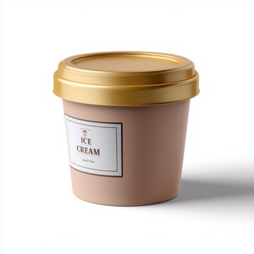 Refreshing ice cream delight modern kitchen mockup container minimalistic design top view conceptual display