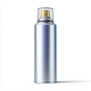 Promotional air freshener spray can mockup metallic cylinder design product display clean environment studio view marketing concept