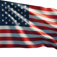 Obraz premium American flag waving in the wind with vibrant red and white stripes
