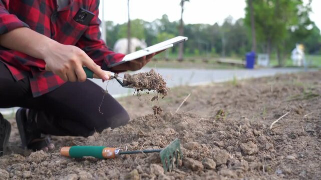 Video: Smart Farming Technology with Tablet in Soil Inspection