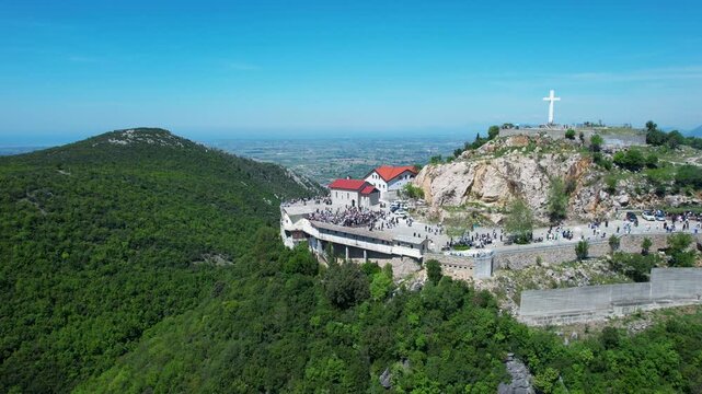 Saint Anthony Church pilgrimage site overlooking the Adriatic Sea coast in Albania