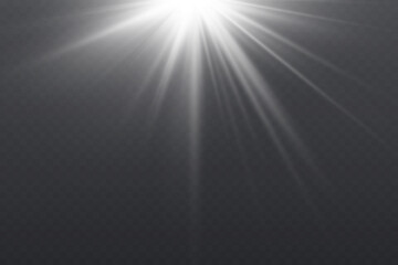 Fototapeta premium Bright light flare effect with radiating beams creating sun ray illumination