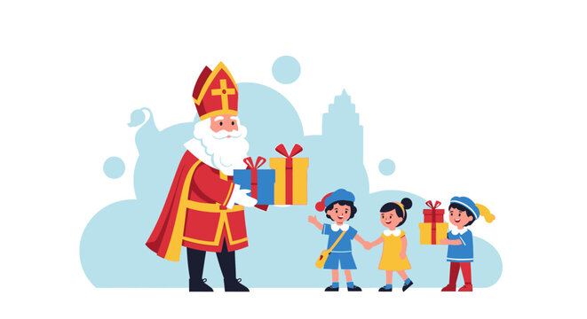 Saint Nicholas Giving Gifts to Children
