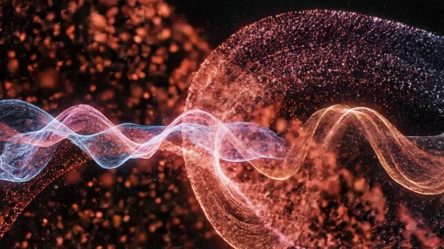 Abstract space wave with stars symbolizing conceptual art and dynamic energy