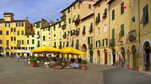 The Town square in Lucca, Tuscany, Italy	