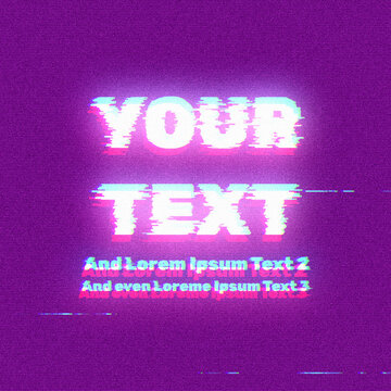 Square Fast Glitch Title with RGB Shake Distortion and Optional Transparent Background
