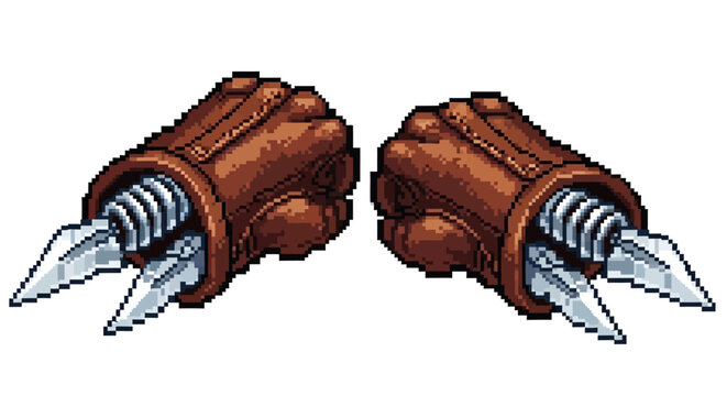 Steampunk Mechanical Claw Gauntlets with Retractable Blades.