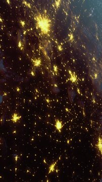 Stars twinkle in a vast, dark space, creating a mesmerizing tapestry of lights. This celestial scene captures the wonder of the universe, filled with distant galaxies and shimmering brilliance.