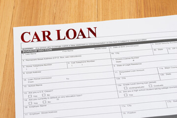 Fototapeta premium Car loan application financing vehicle purchase