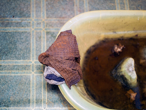 dirty kitchen towels