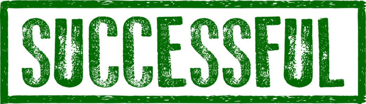 Green Successful grunge rubber stamp isolated on white background