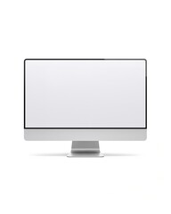 Fototapeta premium A modern desktop computer with a blank screen, ready for your content. The sleek design and minimalist aesthetic are perfect for any workspace. 