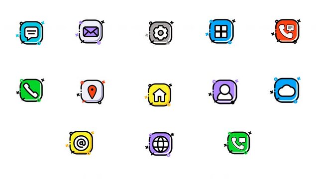 App icons for various phone functions. Suitable for mobile app developers, uiux designers for creating functional and visually appealing interfaces.