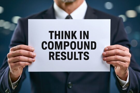 Man Holding a Sign to Think In Compound Results