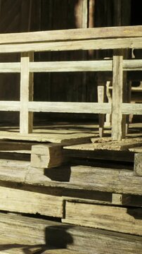 Craftsmen skillfully shape wooden pieces in a peaceful workshop surrounded by natural beauty. Sunlight enhances the intricate details of the woodwork, creating a tranquil atmosphere.