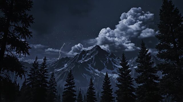 Mountain Lightning Forest emphasizing natural beauty and pristine environments