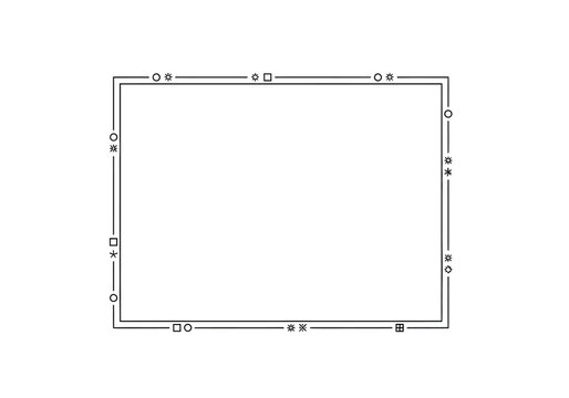 Elegant graphic design border with geometric shapes and dots, perfect for framing documents and invitations