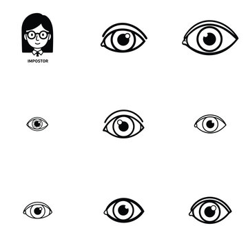 Abstract vector illustration of person behind bars with watchful eyes