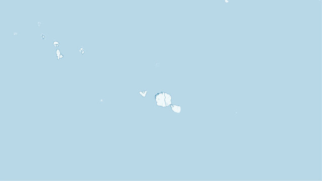 Modern minimalist vector map of French Polynesia. High-quality scalable illustration of Tahiti, Bora Bora, and Moorea archipelago for posters and urban design.