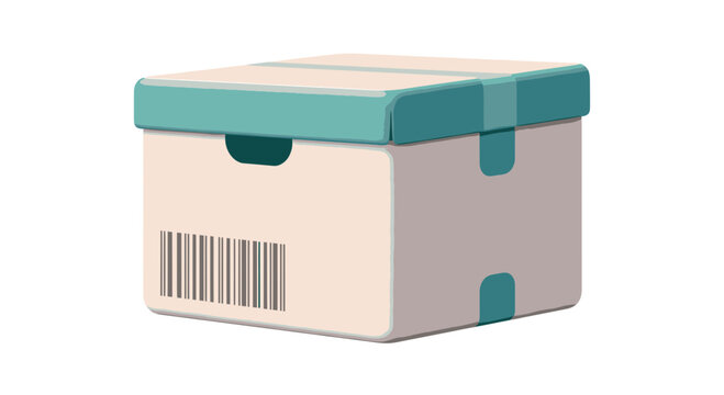 A beige and teal plastic box.