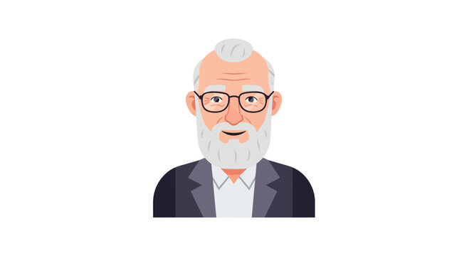 Smiling senior man with glasses portrait.