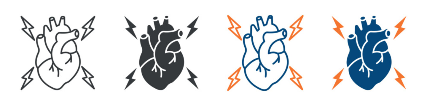 Heart Attack Icon Set Multiple Style Collection