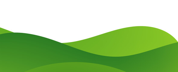 Obraz premium Abstract Green Layered Wave Background with Clean White Space