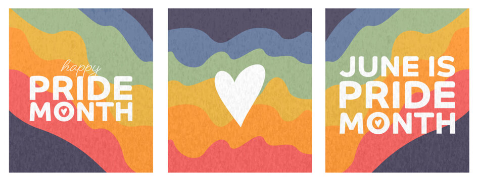 Pride Month set. Modern colorful design.