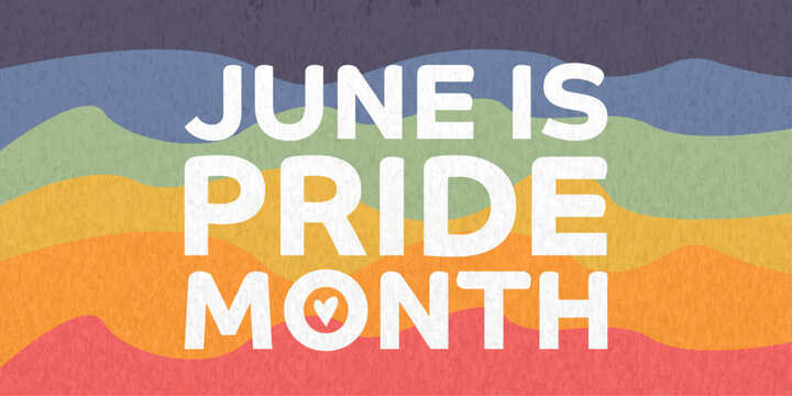 June is Pride Month banner. Modern texture design.